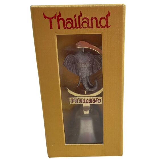 Custom Thailand Tourism Souvenir Elephant Hand Bell New In Box Condition - Picture 1 of 6